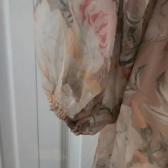 For Love & Lemons Women's O.P.T Floral Long Sleeve A-line Dress Size Medium - Picture 6 of 16